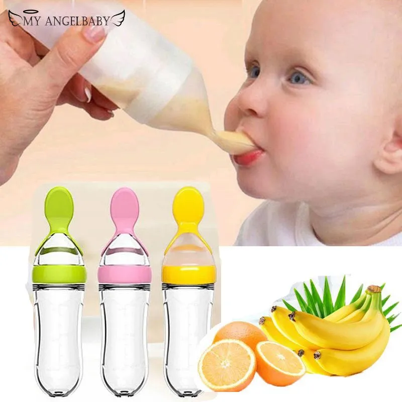 Baby Spoon Bottle Feeder -  Silicone Feeding Spoons for Kids, Toddler, Cutlery Utensils Children Accessories Newborn