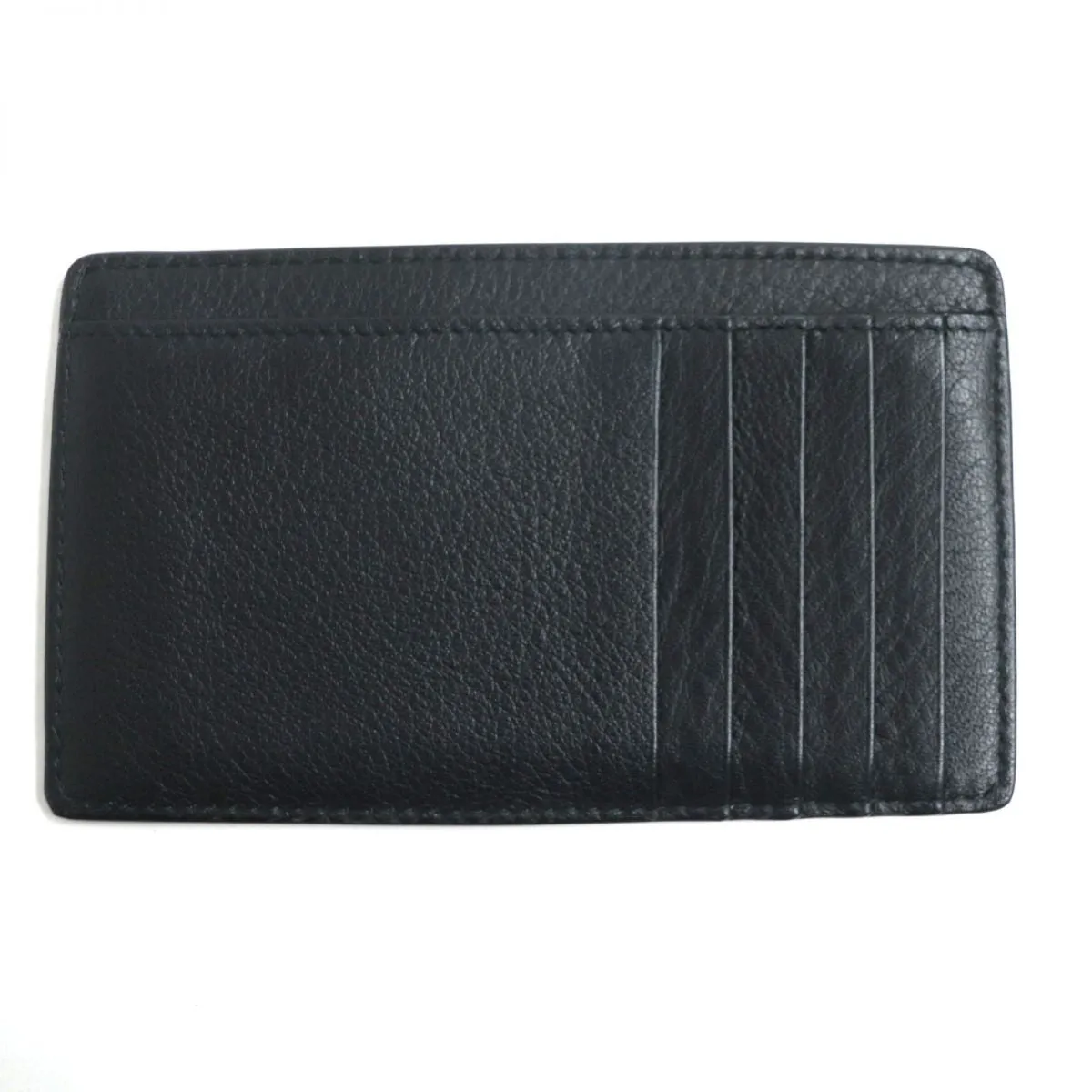 Balenciaga Logo Leather Coin/Card Case Black