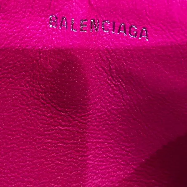 Balenciaga Pink Leather Coin Case Wallet