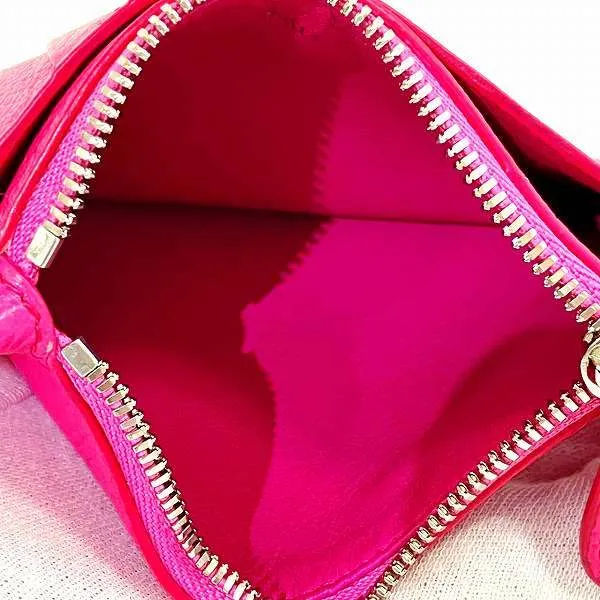 Balenciaga Pink Leather Coin Case Wallet