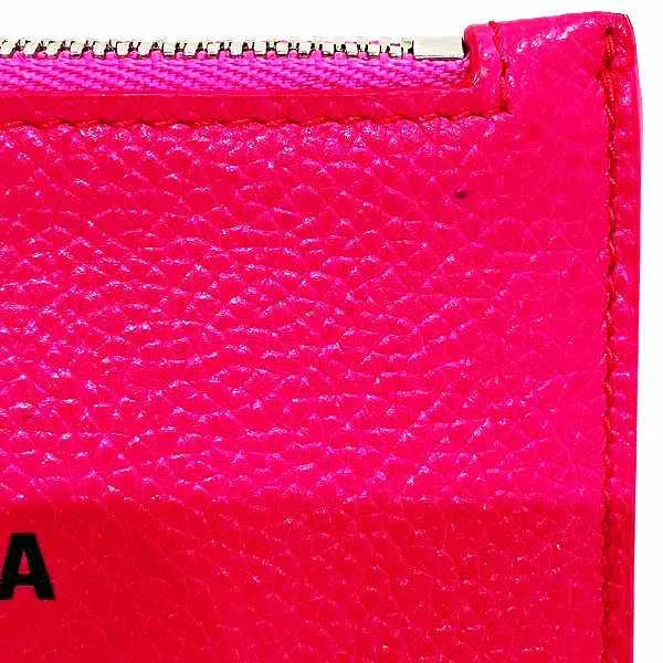 Balenciaga Pink Leather Coin Case Wallet