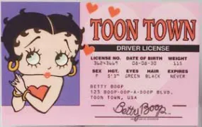 Betty Boop Driver's License