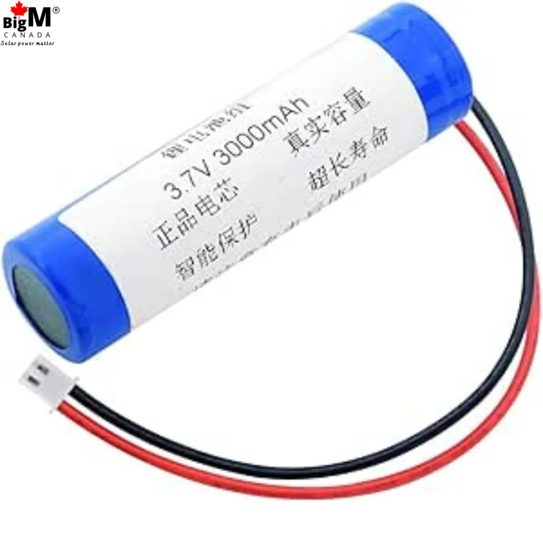 BigM 3.7V 3000mAh  rechargeable 18650 battery with wire connector