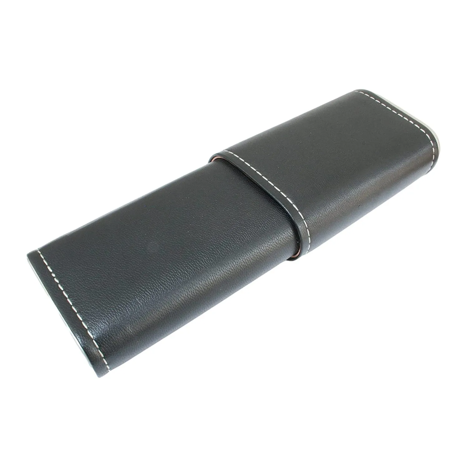 Black Leather Cigar Tube With Cedar Lining & Grouse Motif