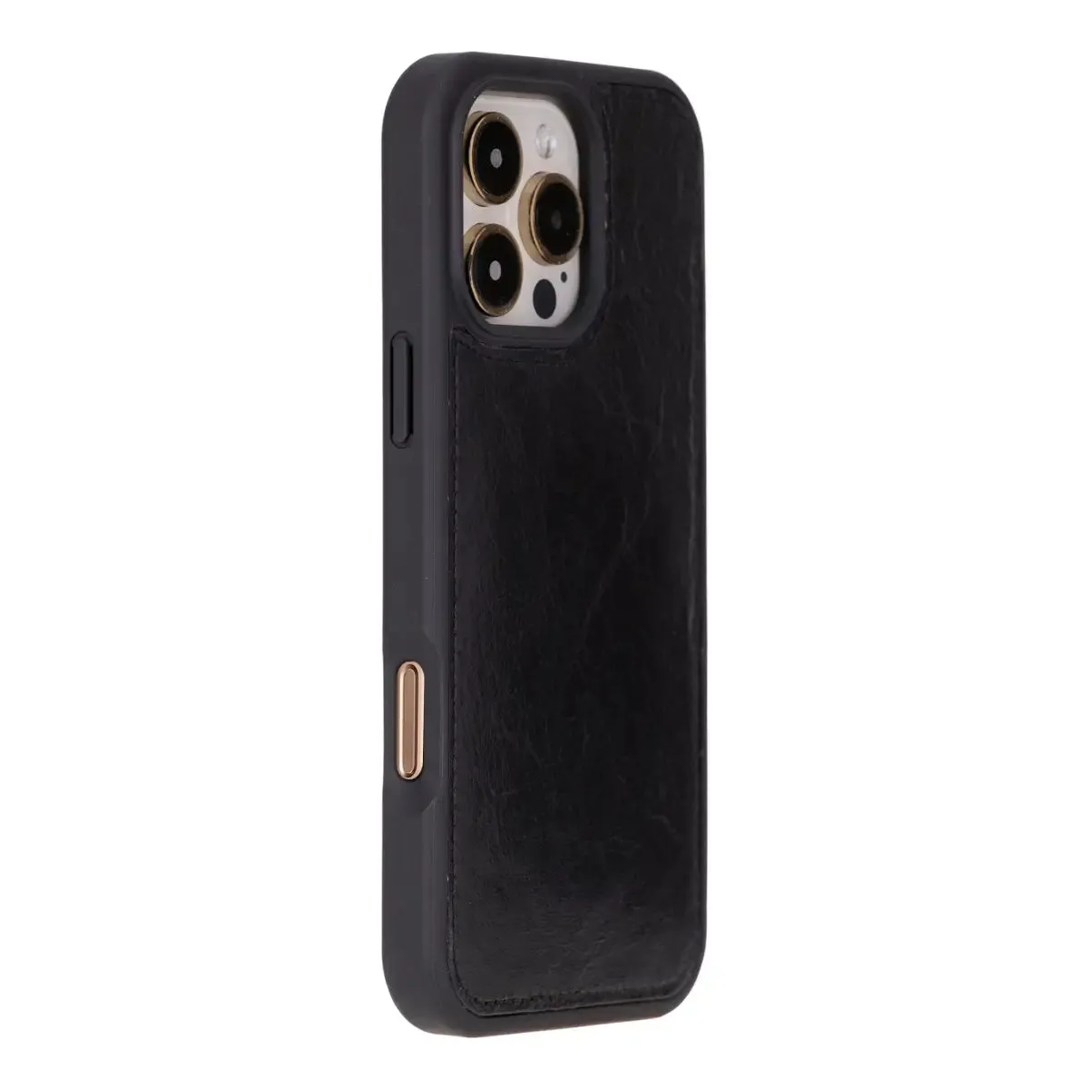 Black Leather iPhone 16 Pro Max Wallet Case