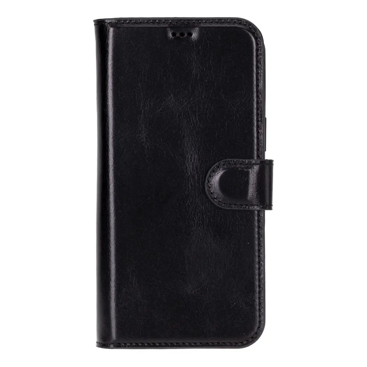 Black Leather iPhone 16 Pro Max Wallet Case