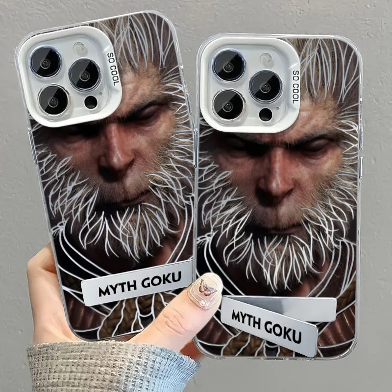 Black Myth Wukong Painted Matte Acrylic Phone Case With Metal Invisible bracket For IPhone