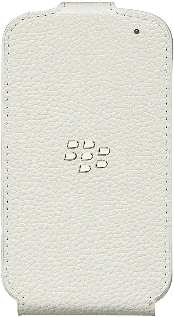 BlackBerry White Leather Flip Shell Case Pouch for Q10 ACC-50707-202