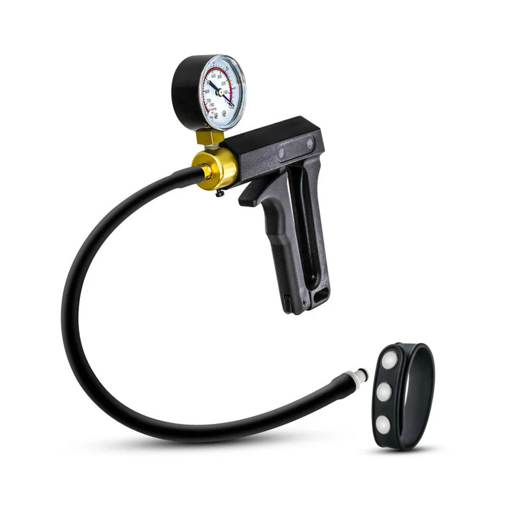 Blush Performance Gauge Pump Trigger with Silicone Tubing & Silicone Cock Strap Black