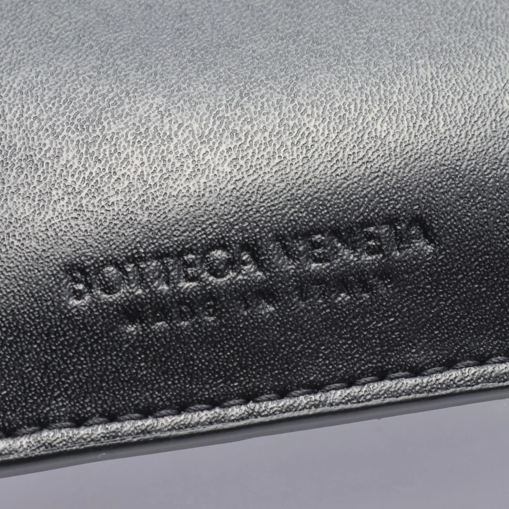 Bottega Veneta Leather Cassette Card Case Black