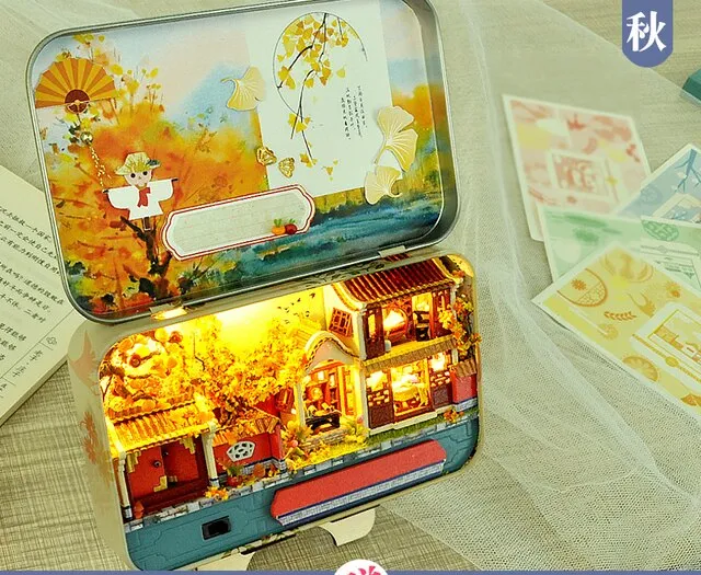 Box Theater Mini Doll House Prefabricated Miniature Diy Dollhouse Kit Furniture Case Toys For Children Birthday Gifts