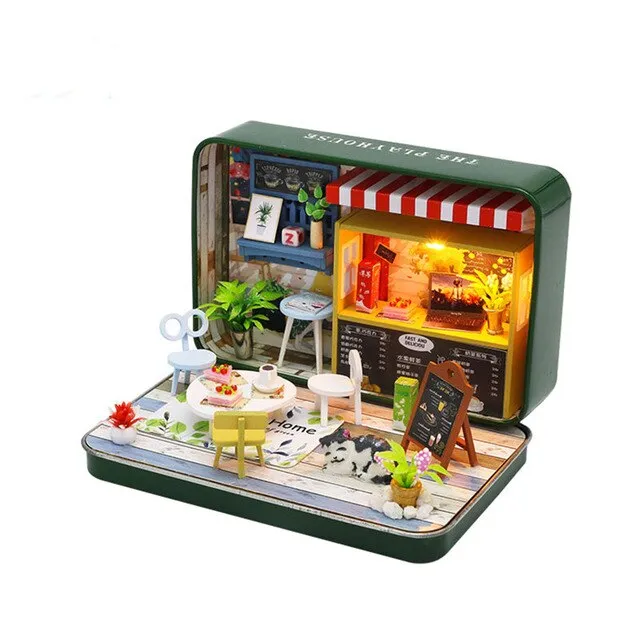 Box Theater Mini Doll House Prefabricated Miniature Diy Dollhouse Kit Furniture Case Toys For Children Birthday Gifts