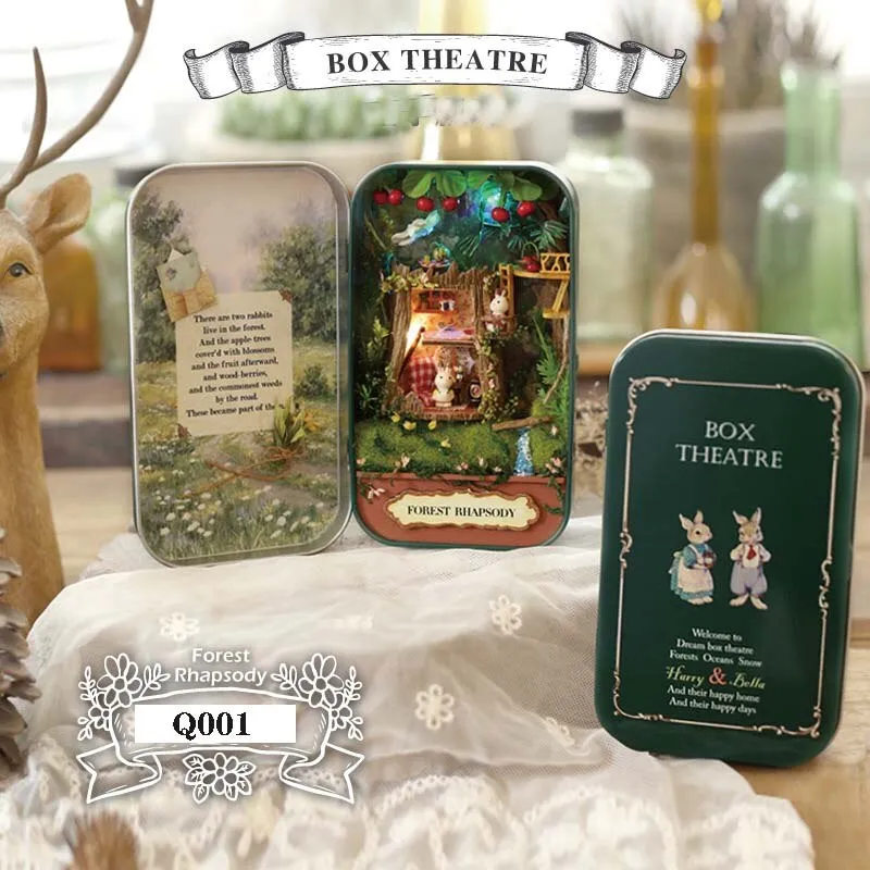 Box Theater Mini Doll House Prefabricated Miniature Diy Dollhouse Kit Furniture Case Toys For Children Birthday Gifts