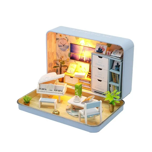 Box Theater Mini Doll House Prefabricated Miniature Diy Dollhouse Kit Furniture Case Toys For Children Birthday Gifts