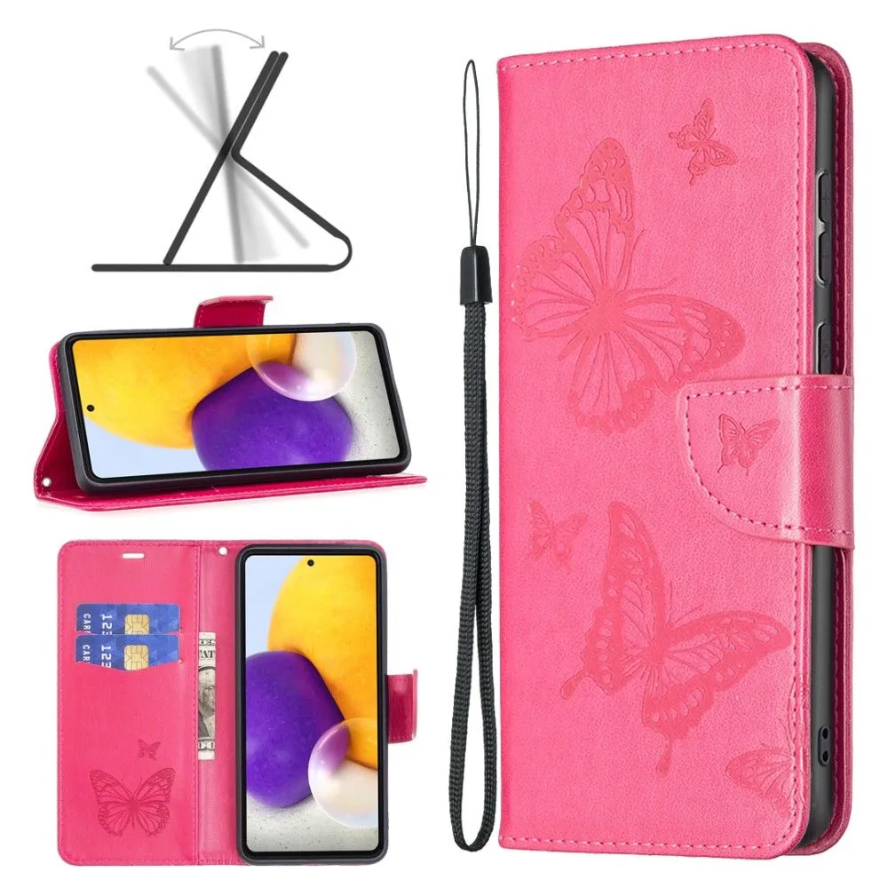 Butterfly Samsung Galaxy A73 flip case - Rose