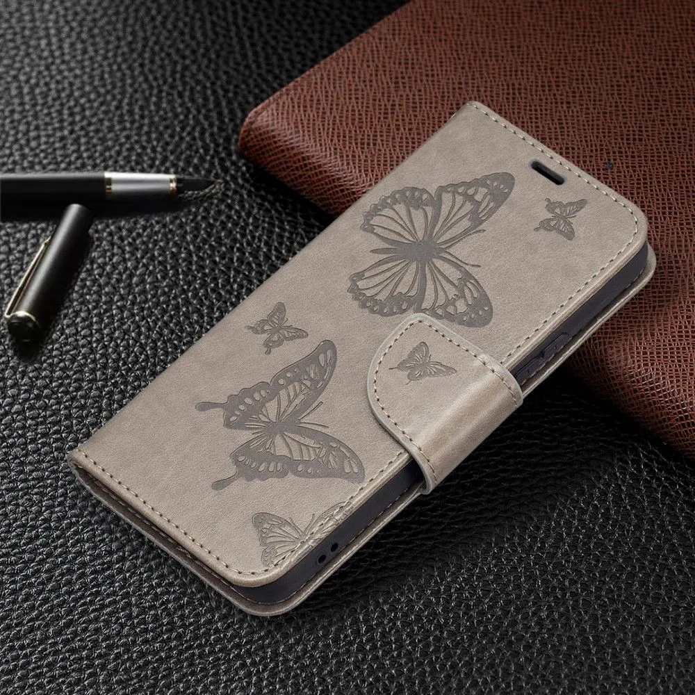 Butterfly Samsung Galaxy S22 flip case - Grey