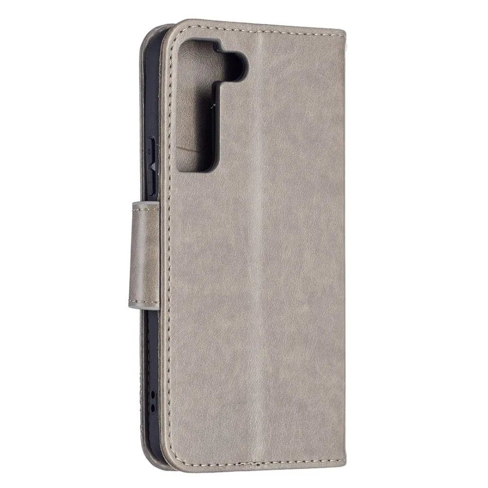 Butterfly Samsung Galaxy S22 flip case - Grey