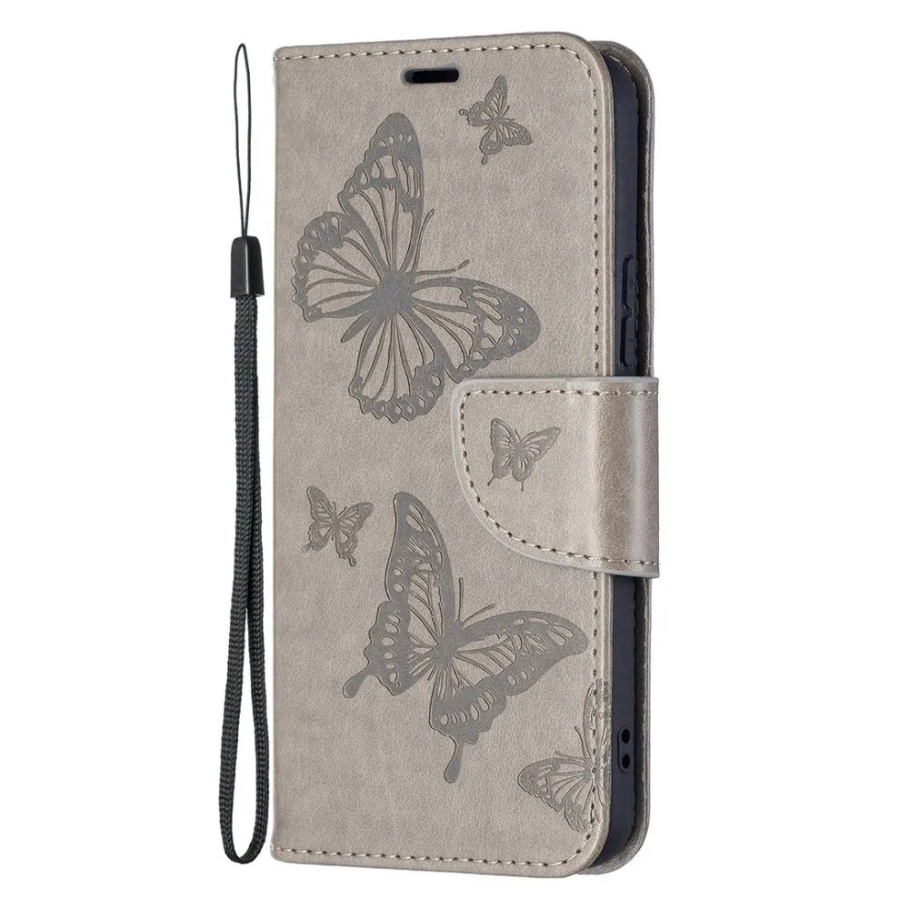 Butterfly Samsung Galaxy S22 flip case - Grey