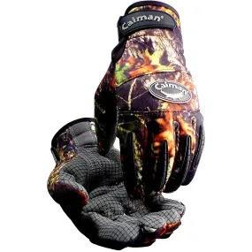 Caiman 2910-6 Multi-Activity Glove with Synthetic Leather Silicone Grip Palm and Camouflage Print Fleece Back