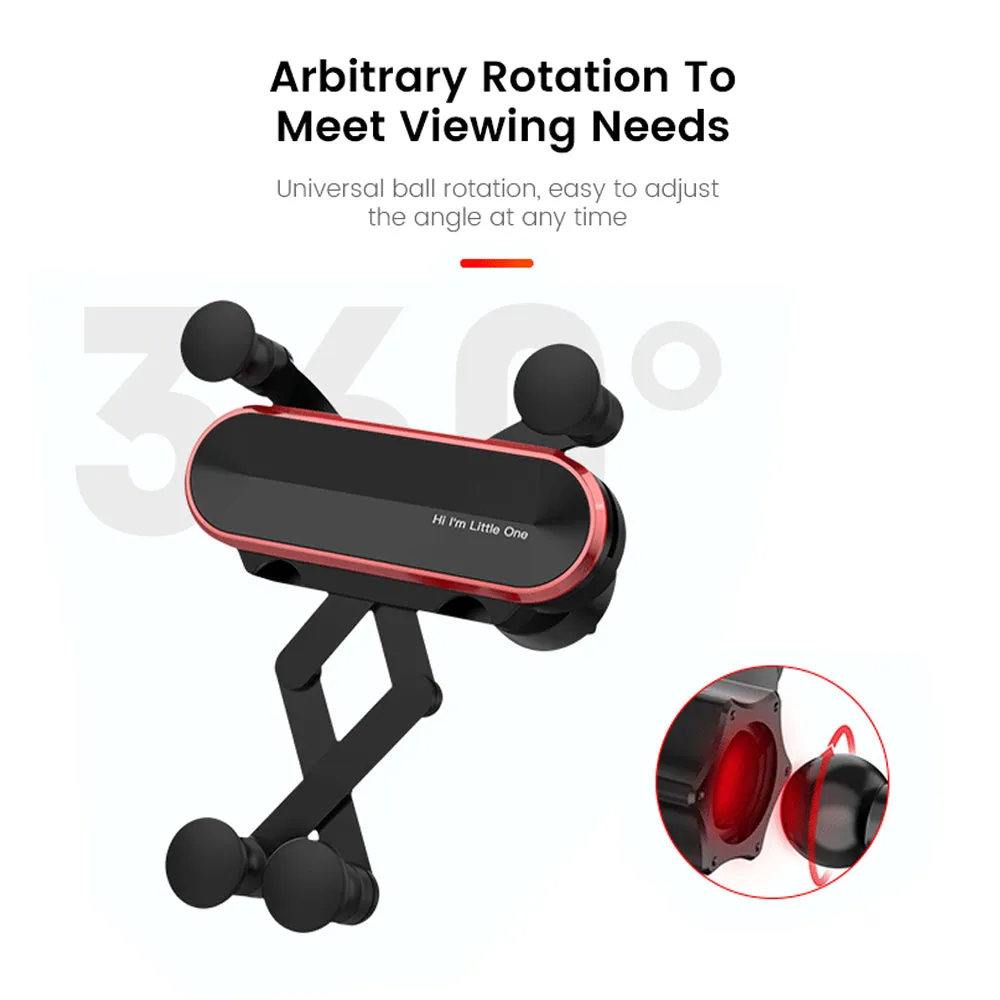 Car Phone Holder Metal Gravity 360 Universal Rotation Ball Air Vent Cellphone Stand