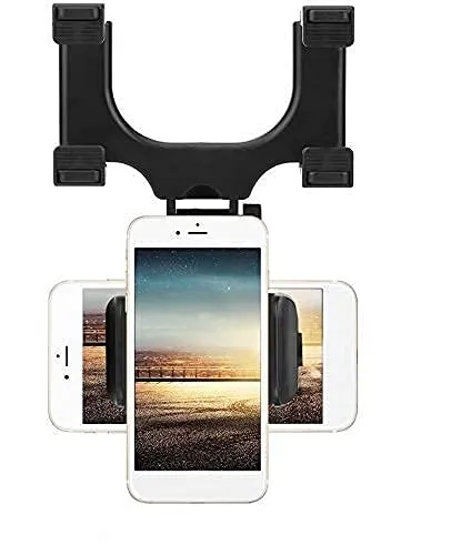 Car Rear View Mirror Mount Holder, 360° Car Mount Holder, Cell Phone Mount Anti Shake & Fall Prevention Rotation Adjustable Anti Vibration