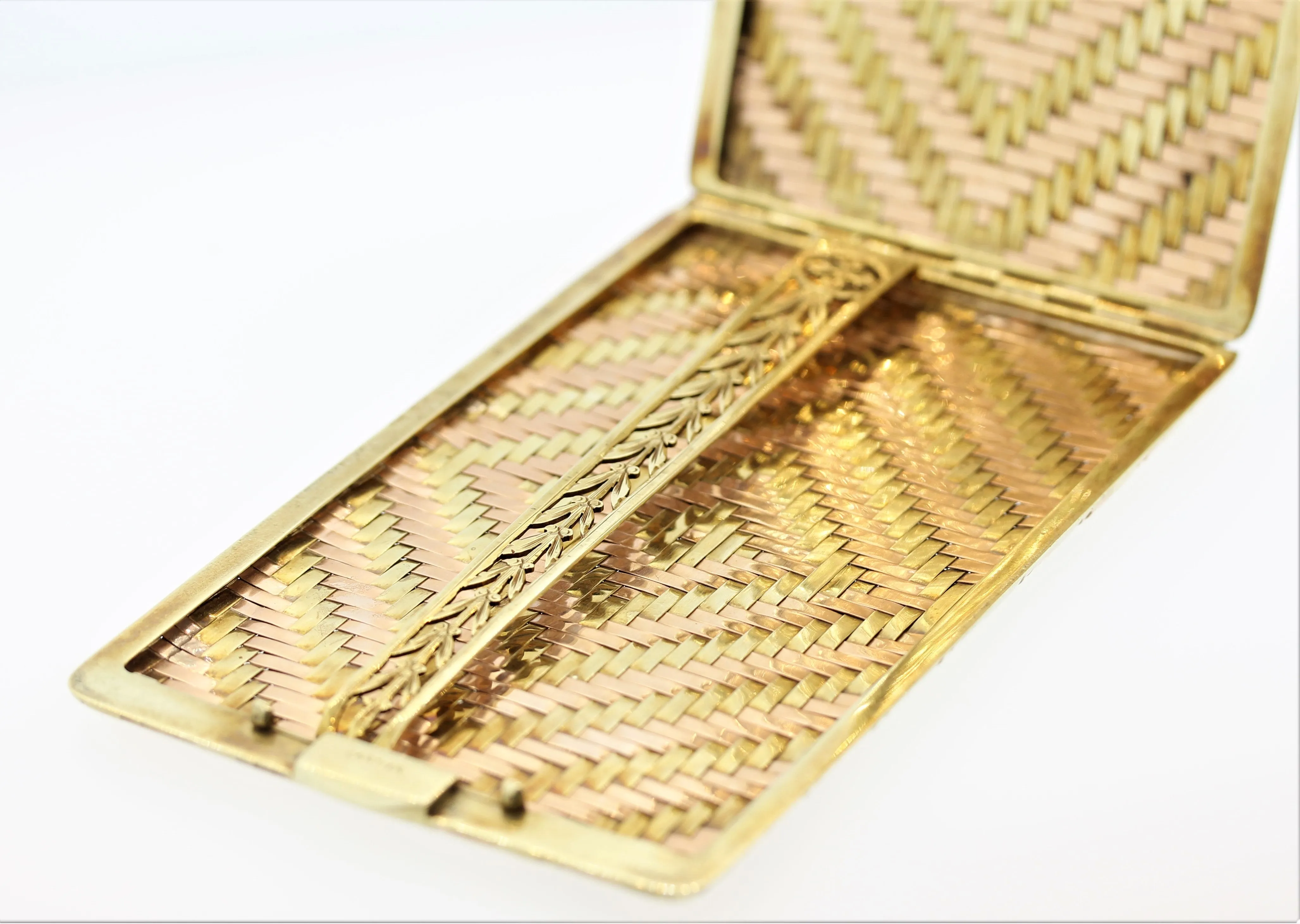 Cartier Retro Two-Tone Woven-Gold Cigarette Case