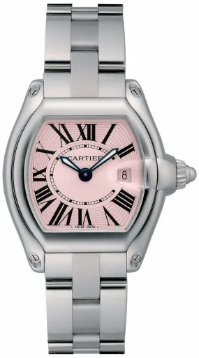 CARTIER Roadstar Stainless Steel Pink Dial Quartz Ladies Watch