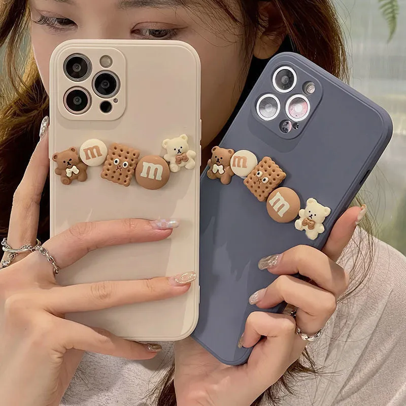 Cartoon Chocolate Beans Bear iPhone Case