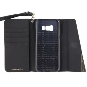 Case-Mate Folio Wristlet Leather Wallet Case for Samsung Galaxy S8 - Black/Gold