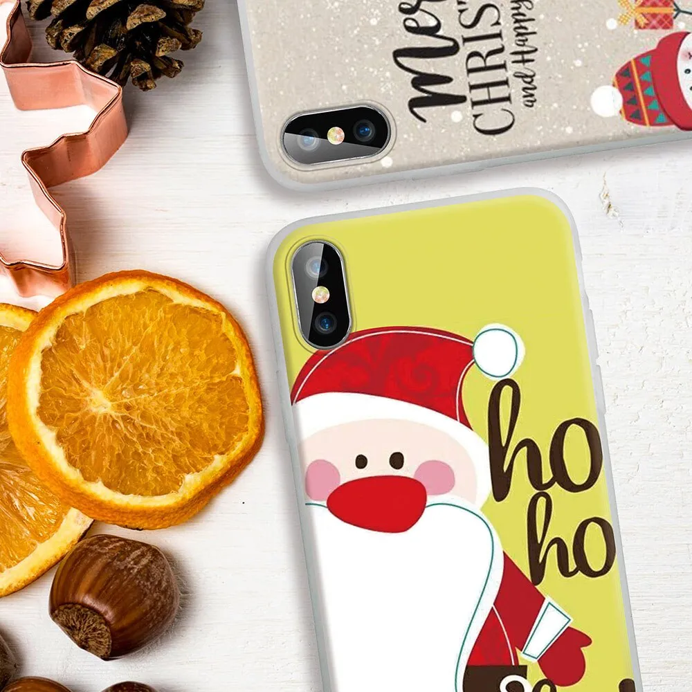 CASEIER Christmas Phone Cases For iPhone X XR XS MAX 8 7 Soft Silicone Case Funda For iPhone 7 8 6S 6 Plus 2020 New Year Couque