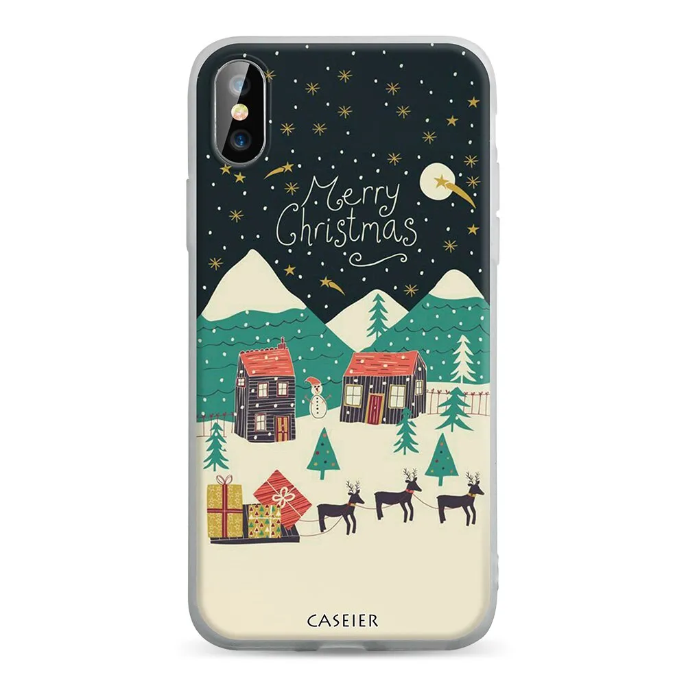 CASEIER Christmas Phone Cases For iPhone X XR XS MAX 8 7 Soft Silicone Case Funda For iPhone 7 8 6S 6 Plus 2020 New Year Couque