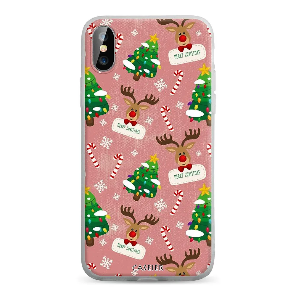 CASEIER Christmas Phone Cases For iPhone X XR XS MAX 8 7 Soft Silicone Case Funda For iPhone 7 8 6S 6 Plus 2020 New Year Couque