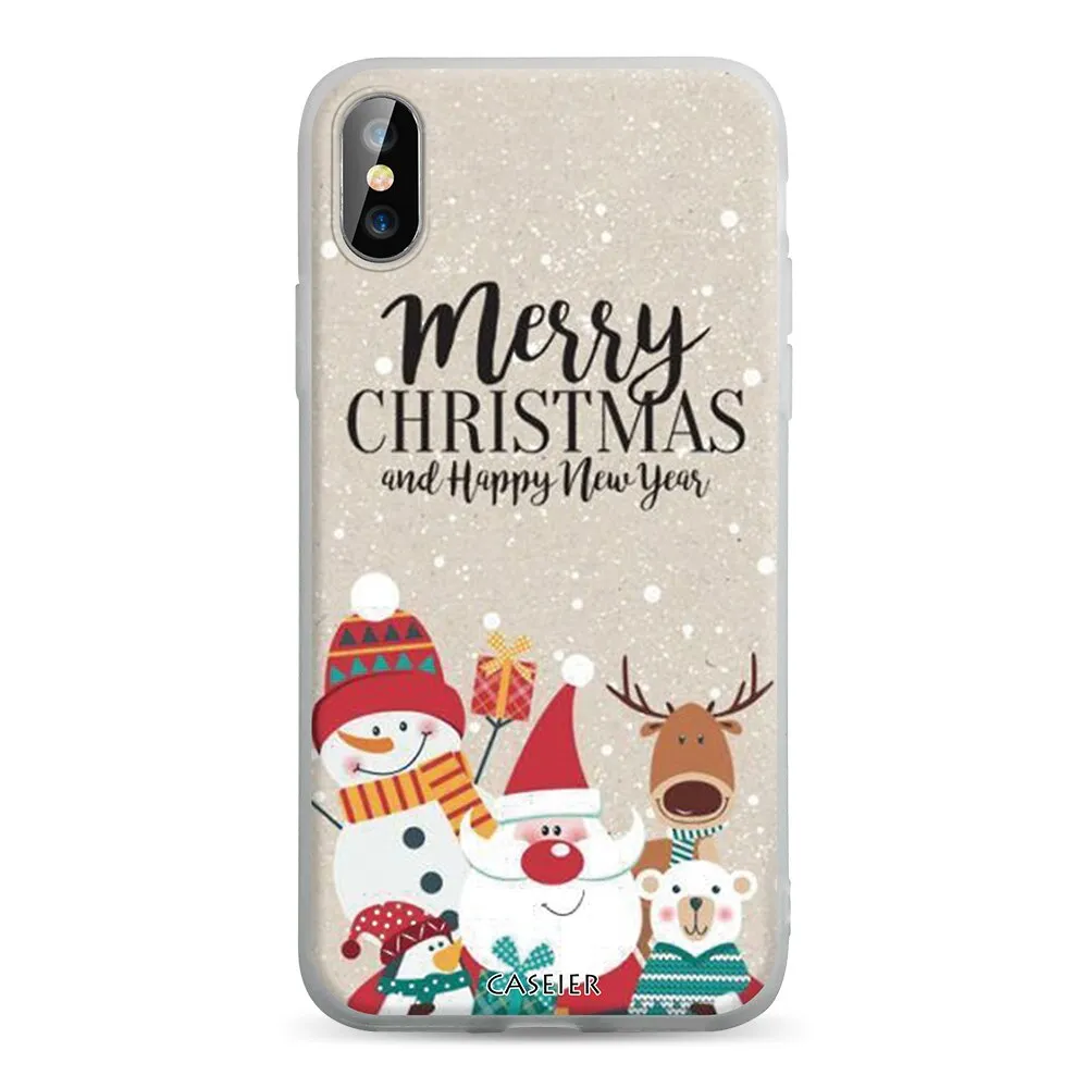 CASEIER Christmas Phone Cases For iPhone X XR XS MAX 8 7 Soft Silicone Case Funda For iPhone 7 8 6S 6 Plus 2020 New Year Couque