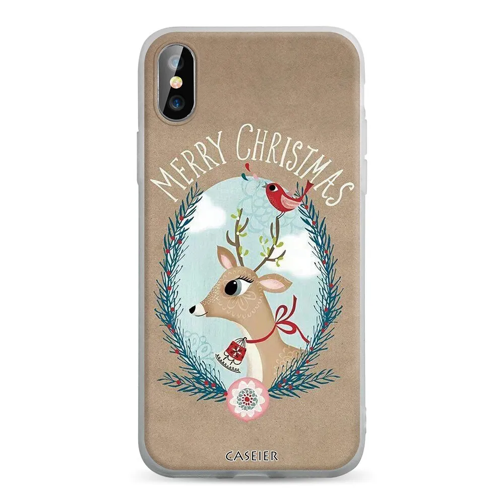 CASEIER Christmas Phone Cases For iPhone X XR XS MAX 8 7 Soft Silicone Case Funda For iPhone 7 8 6S 6 Plus 2020 New Year Couque