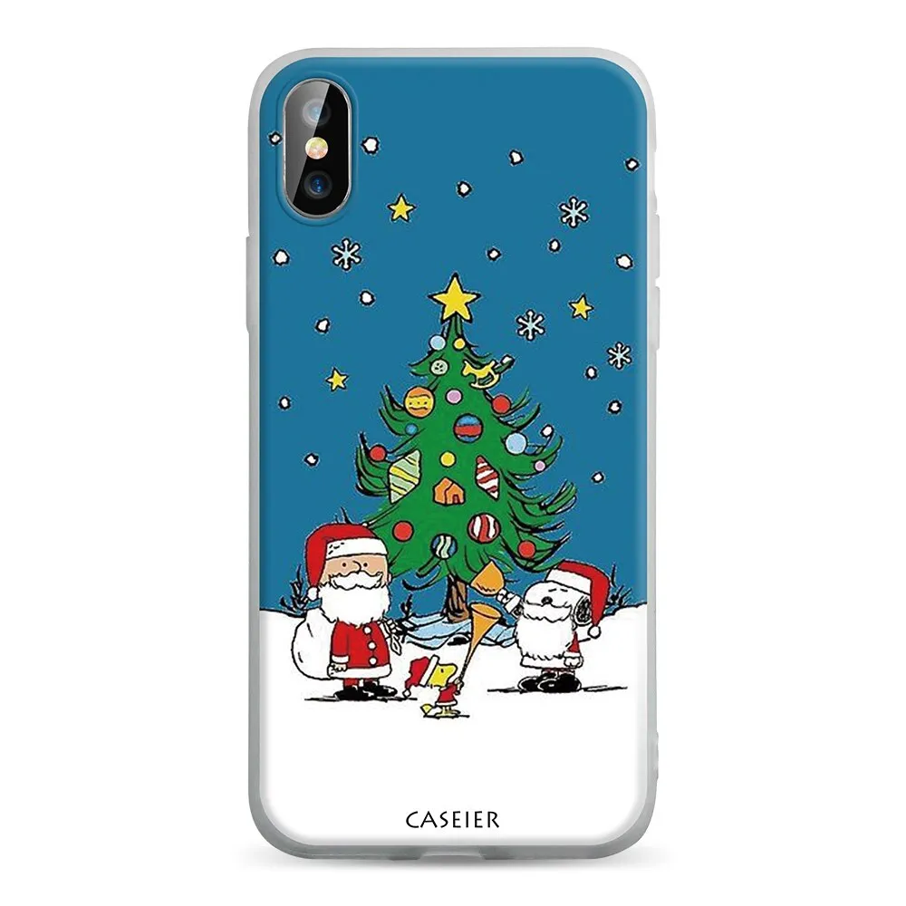 CASEIER Christmas Phone Cases For iPhone X XR XS MAX 8 7 Soft Silicone Case Funda For iPhone 7 8 6S 6 Plus 2020 New Year Couque