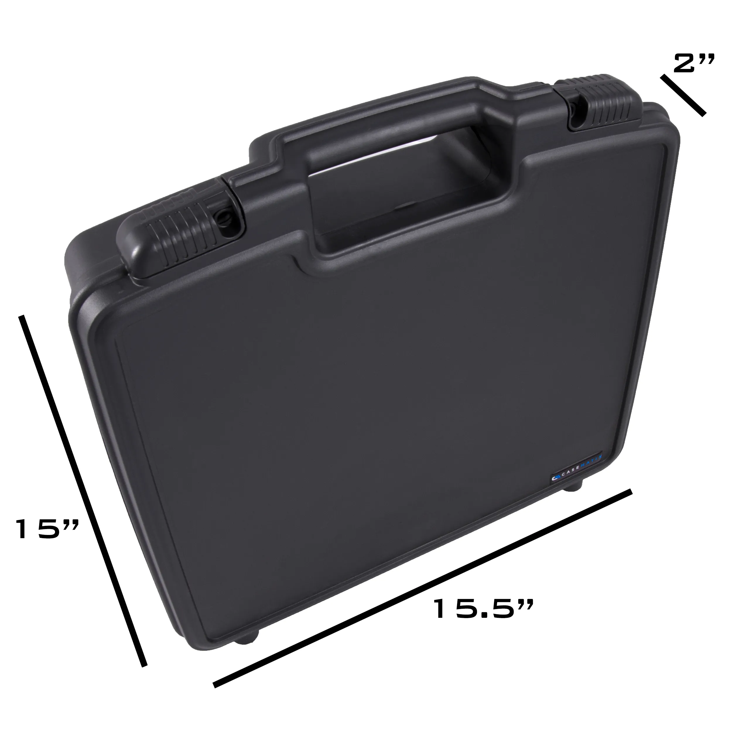 CASEMATIX 15.5" Hard Travel Case with Padlock Rings and Customizable Foam - Fits Accessories up to 13.25" x 10.5" x 2"