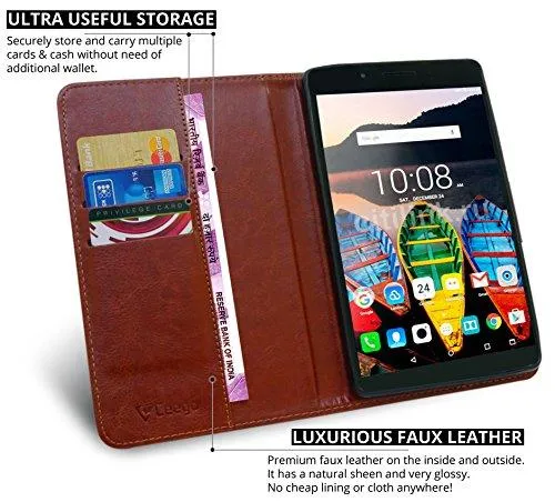 Ceego Luxuria Flip Cover for Lenovo Tab 3 730X Tablet (7 inch) (Walnut Brown)