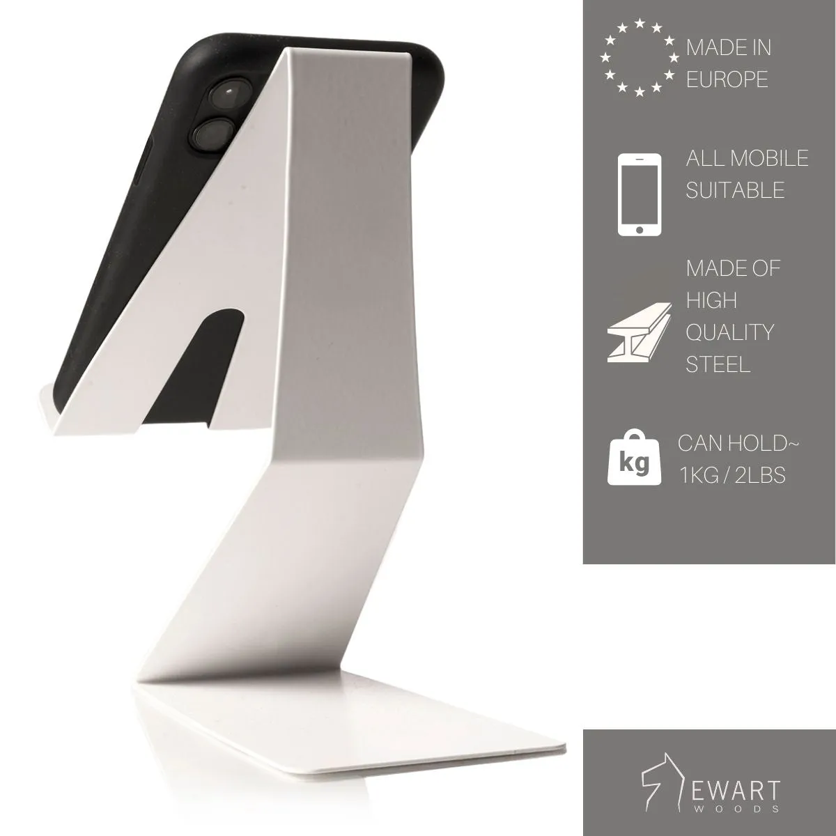 Cell phone stand from metal