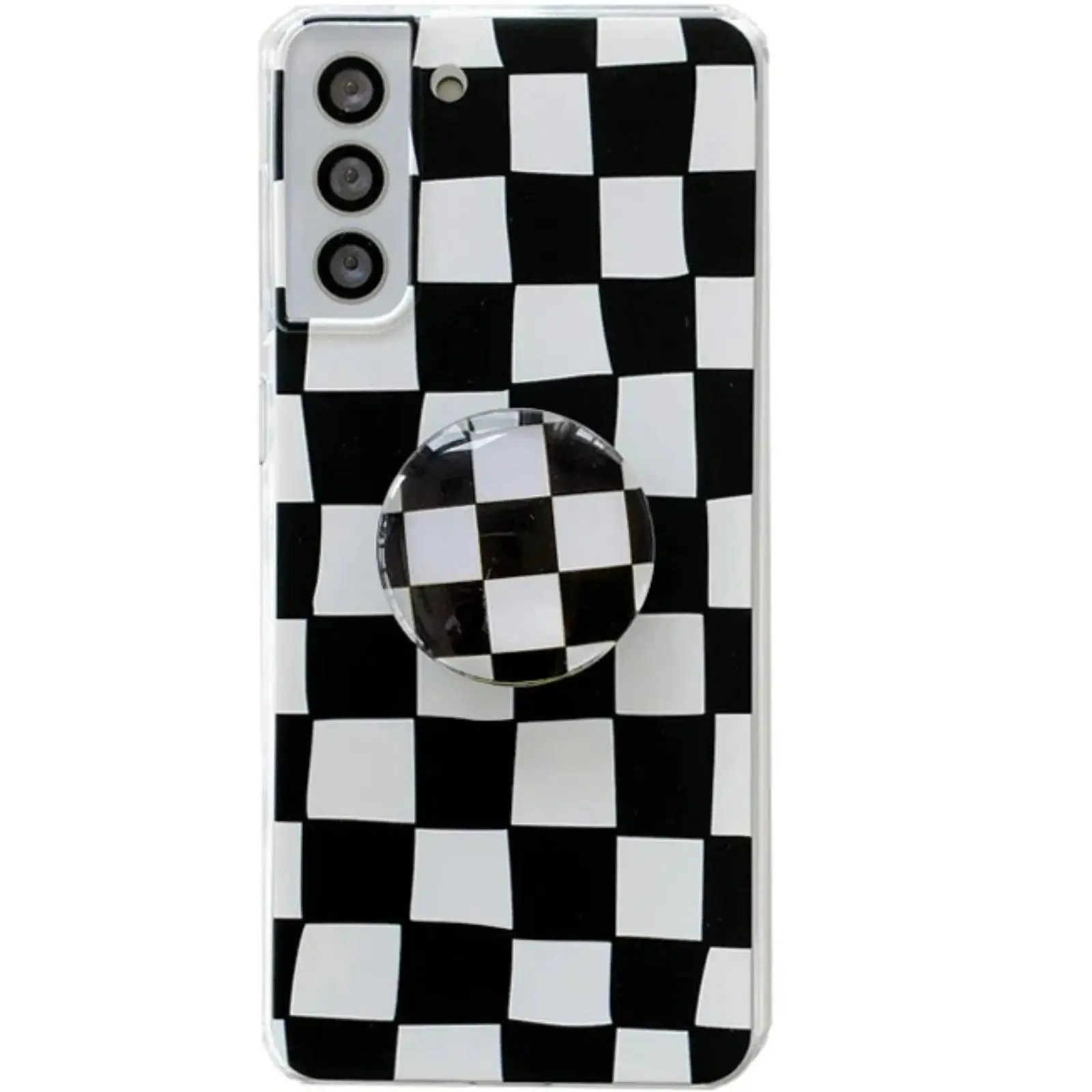 Checkerboard Mobile Phone Case Bracket Soft Shell Protection Cover