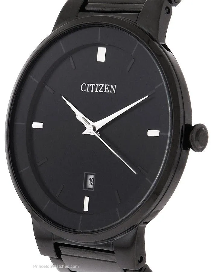 Citizen Mens Quartz SL - Black Case & Bracelet - Black Dial - Date - 50m