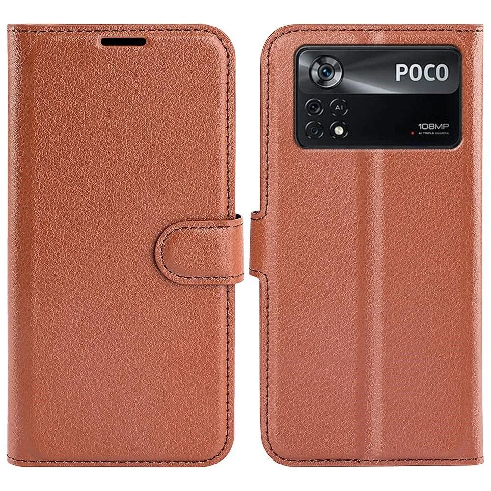 Classic Xiaomi Poco X4 Pro 5G flip case - Brown