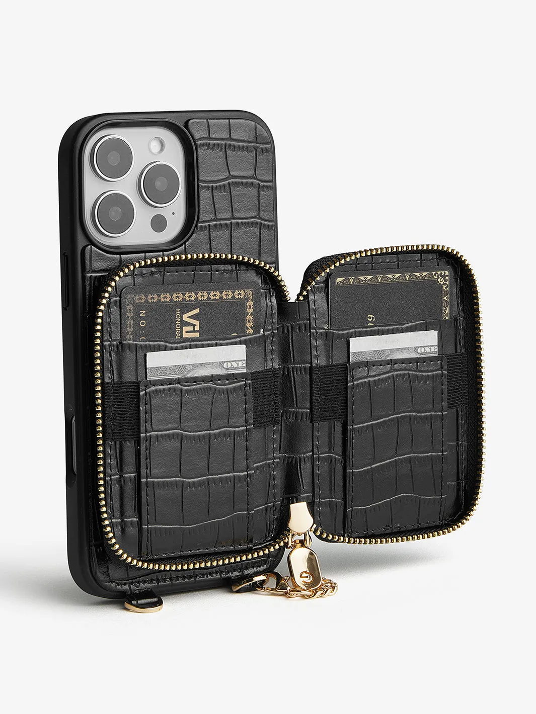 Crocodile Design Set- Detachable Wireless Charging E-stand Wallet Phone Case