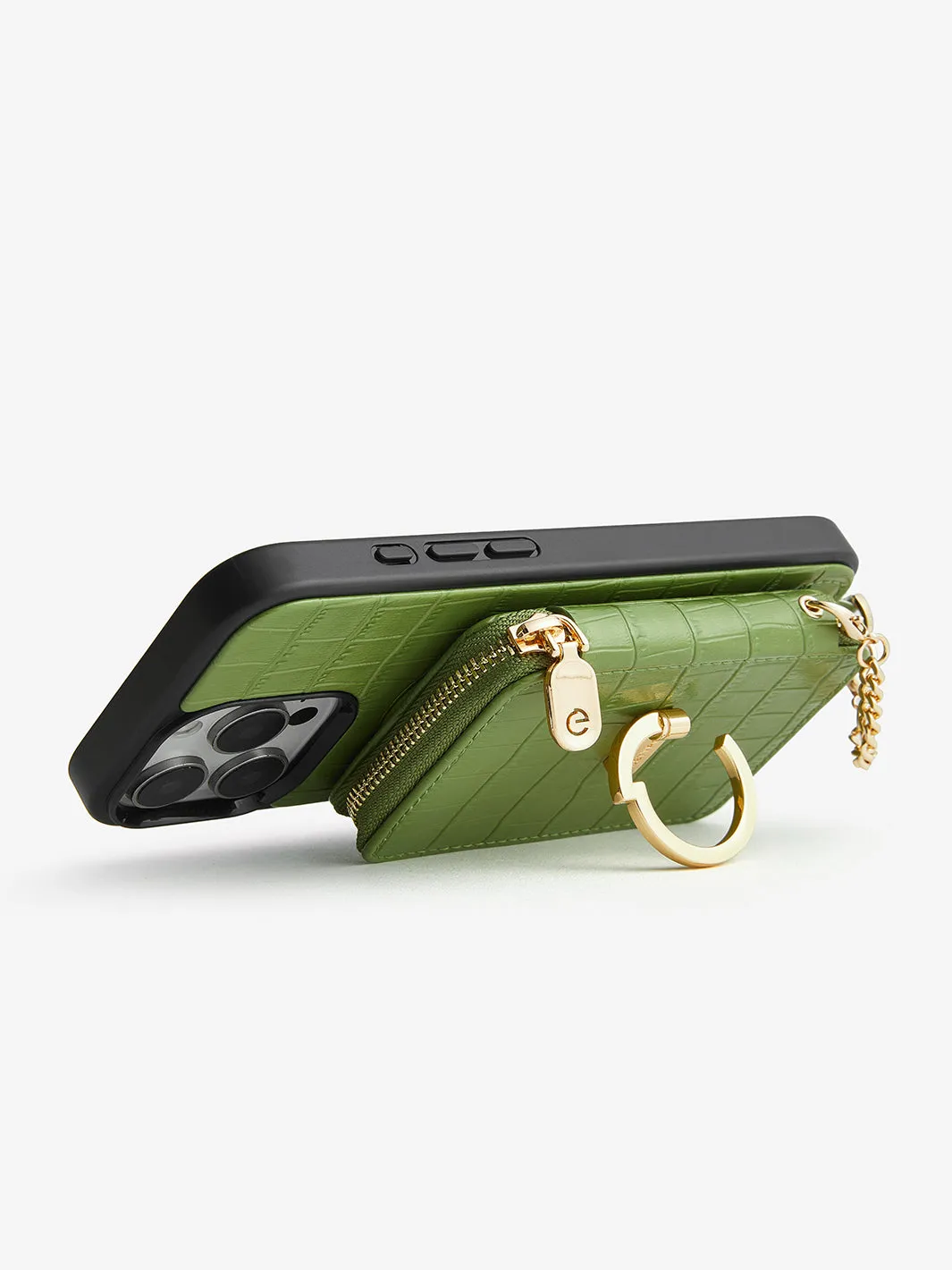 Crocodile Design Set- Detachable Wireless Charging E-stand Wallet Phone Case