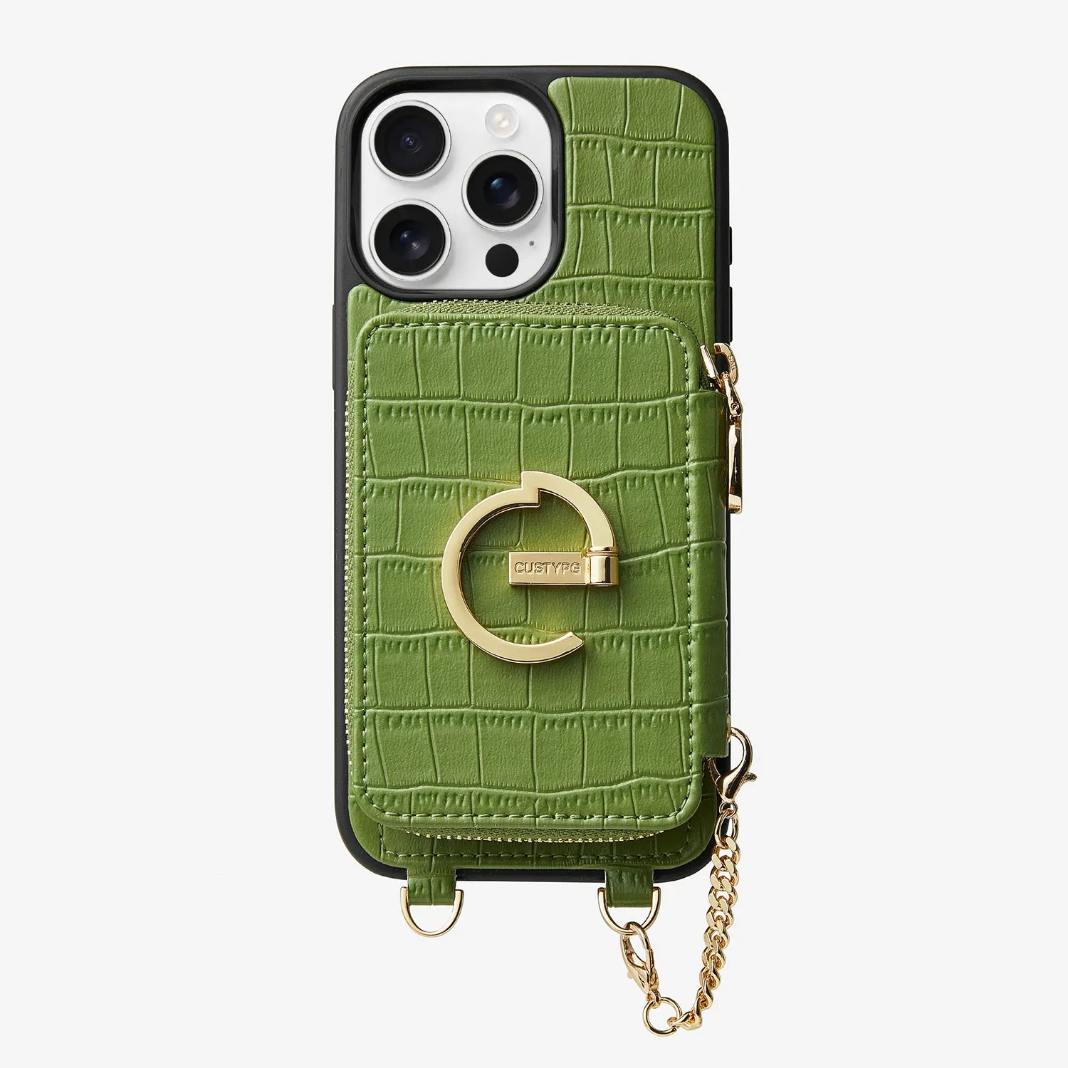 Crocodile Design Set- Detachable Wireless Charging E-stand Wallet Phone Case