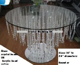 Crystal cake table. cake stand, chandelier Table  Pedestal cake table.