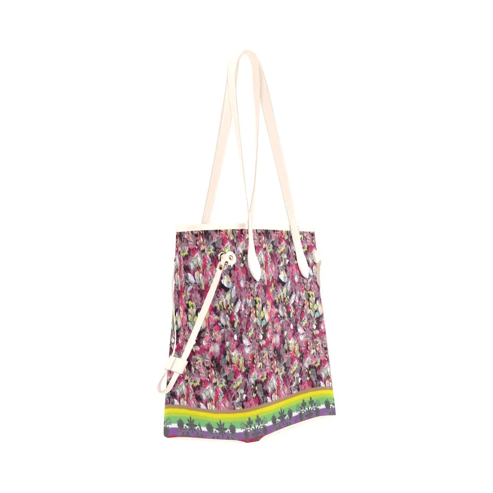 Culture in Nature Maroon Clover Canvas Tote Bag