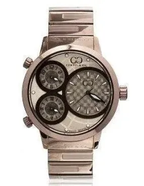 Curtis & Co Big Time World 50mm 3 Time Zone Watch (Rose Gold)