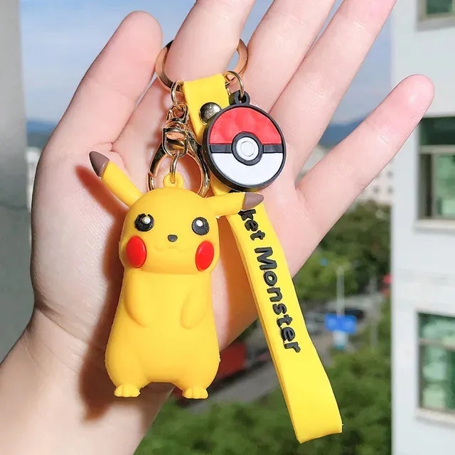 Cute 3D Pikachu Silicone Lanyard Keychain | Adorable Pokémon Accessory