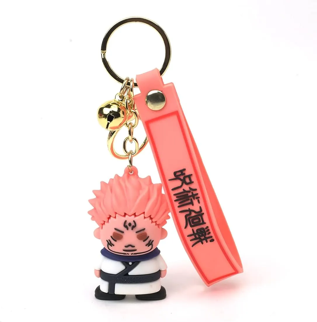 Cute 3D Sukuna Silicone Lanyard Keychain | Durable | Stylish