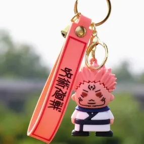 Cute 3D Sukuna Silicone Lanyard Keychain | Durable | Stylish